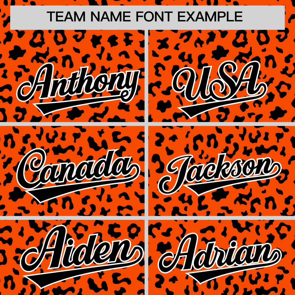 Custom Orange Black Varsity Full-Zip Letterman Leopard Print Hoodie Jacket