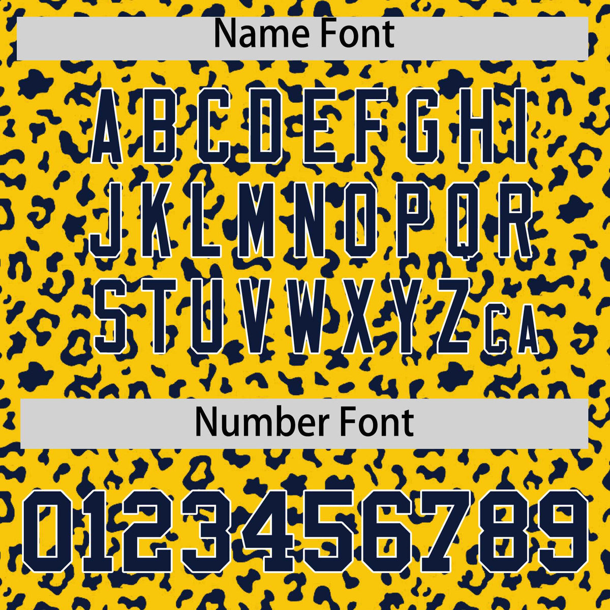 Custom Gold Navy Varsity Full-Zip Letterman Leopard Print Hoodie Jacket