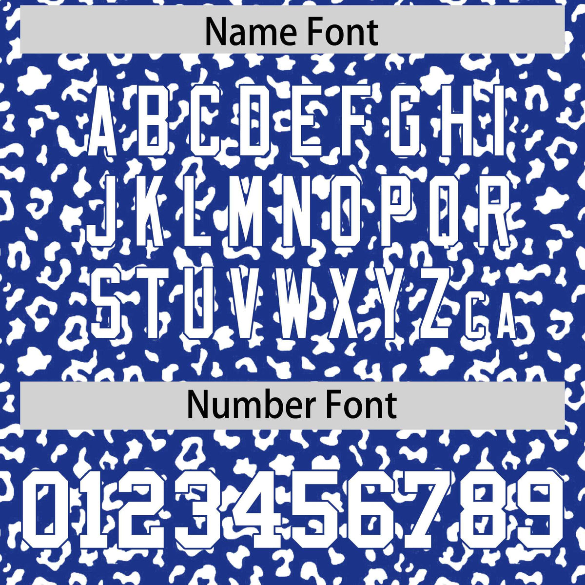 Custom Royal White Varsity Full-Zip Letterman Leopard Print Hoodie Jacket