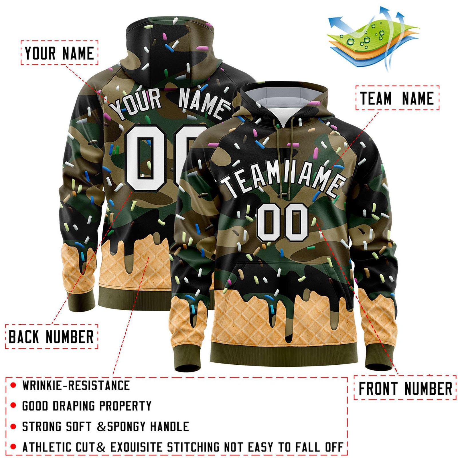 Custom American Flag Graffiti Pattern Fashion Hoodie Athletic Pullover Sweatshirt