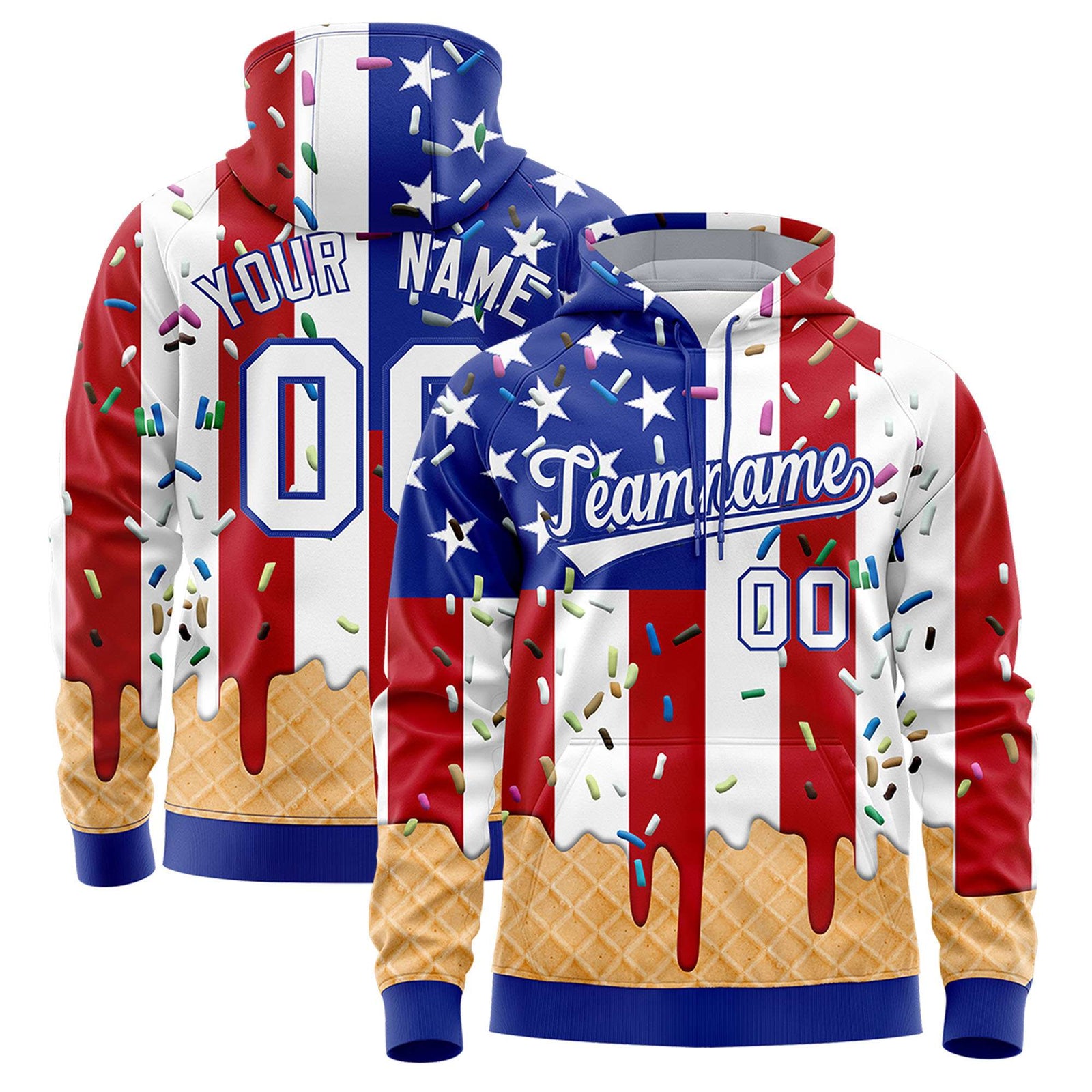 Custom Rainbow Graffiti Pattern Fashion Hoodie Athletic Pullover Sweatshirt