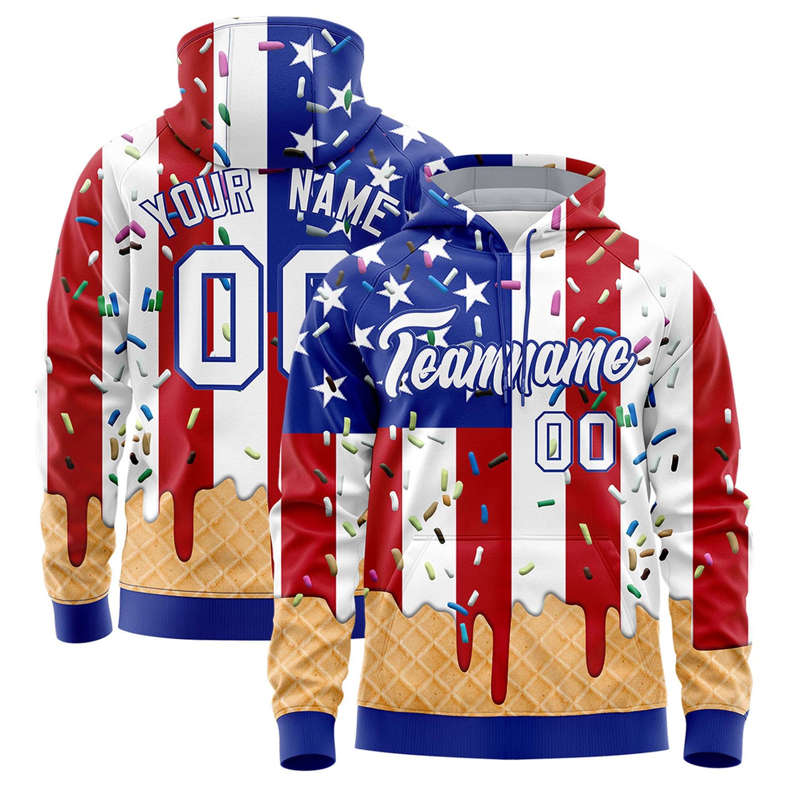 Custom Rainbow Graffiti Pattern Fashion Hoodie Athletic Pullover Sweatshirt