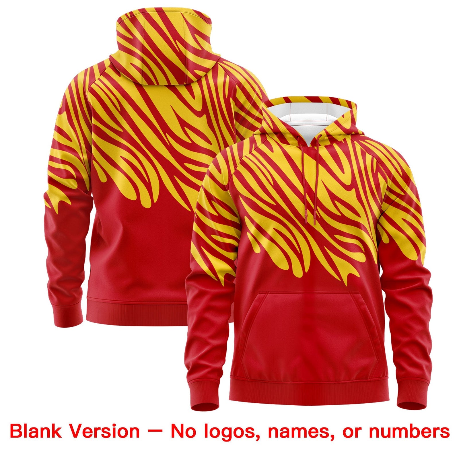 Custom Red Gold White Leopard Print Pullover Sweatshirt Hoodie| KXKSHOP