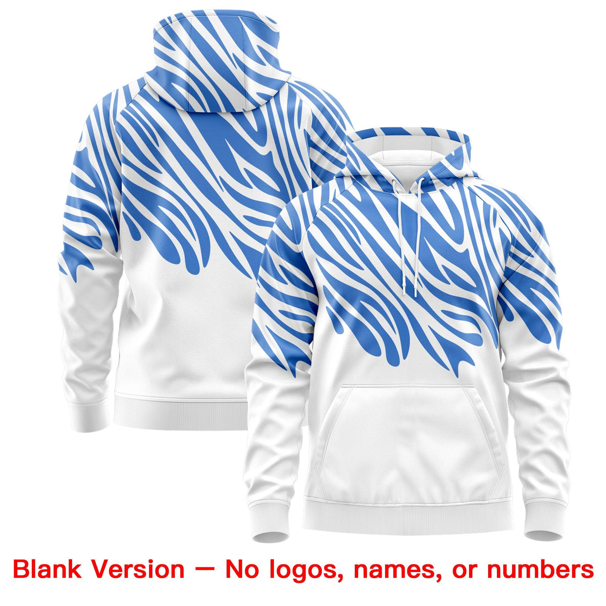 Custom White Powder Blue Pink Leopard Print Pullover Sweatshirt Hoodie| KXKSHOP