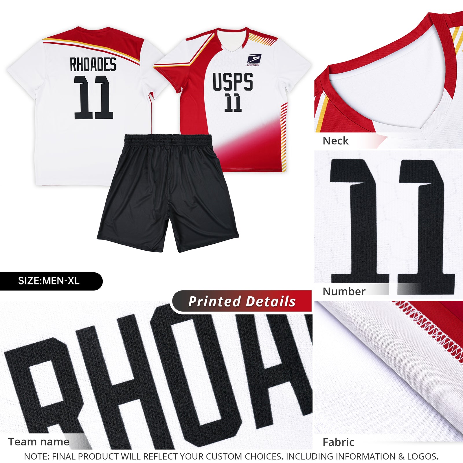 Custom White Black Outdoor Sport Soccer Sets Jersey