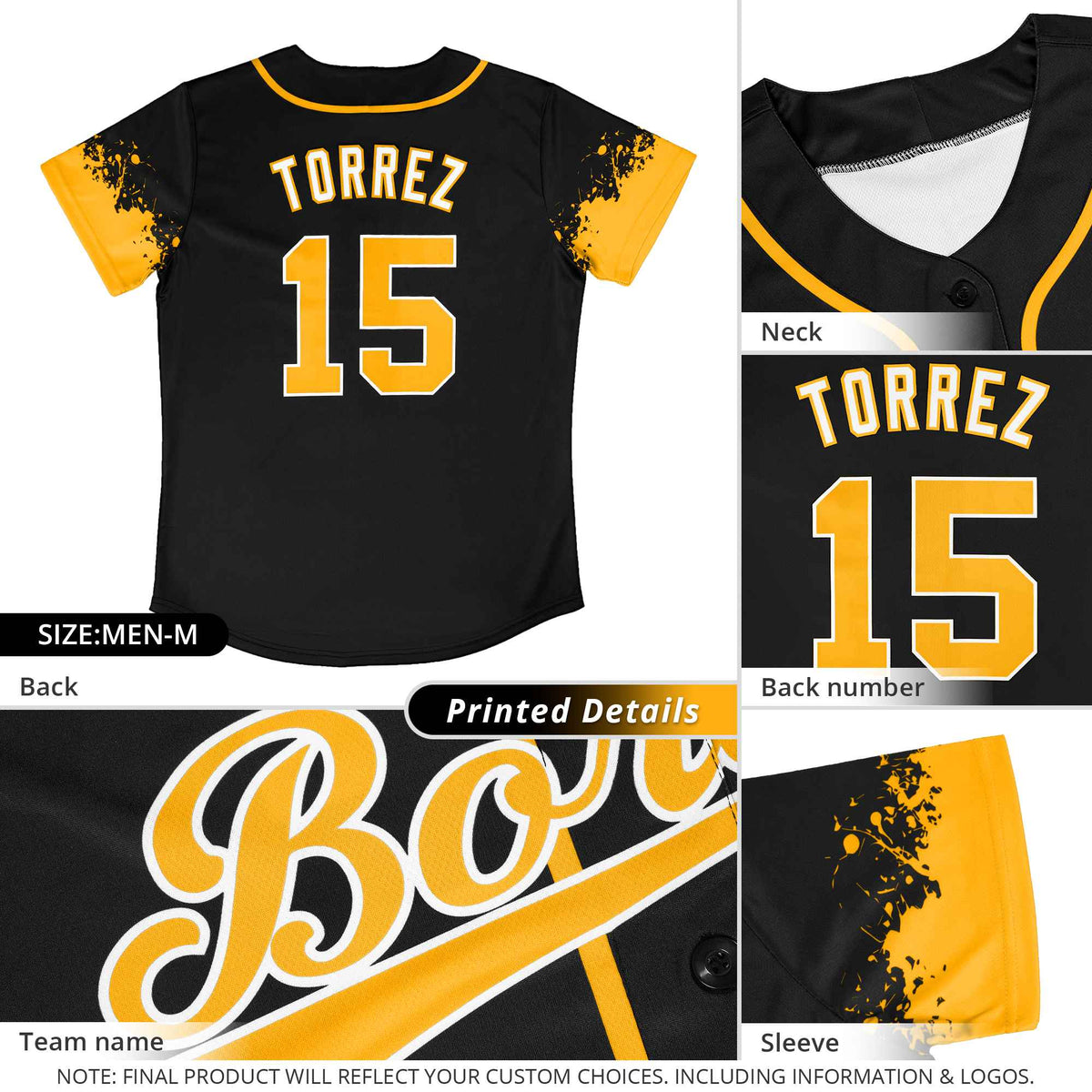 Custom Old Gold Black Personalized Raglan Sleeves Design Authentic Baseball Jersey