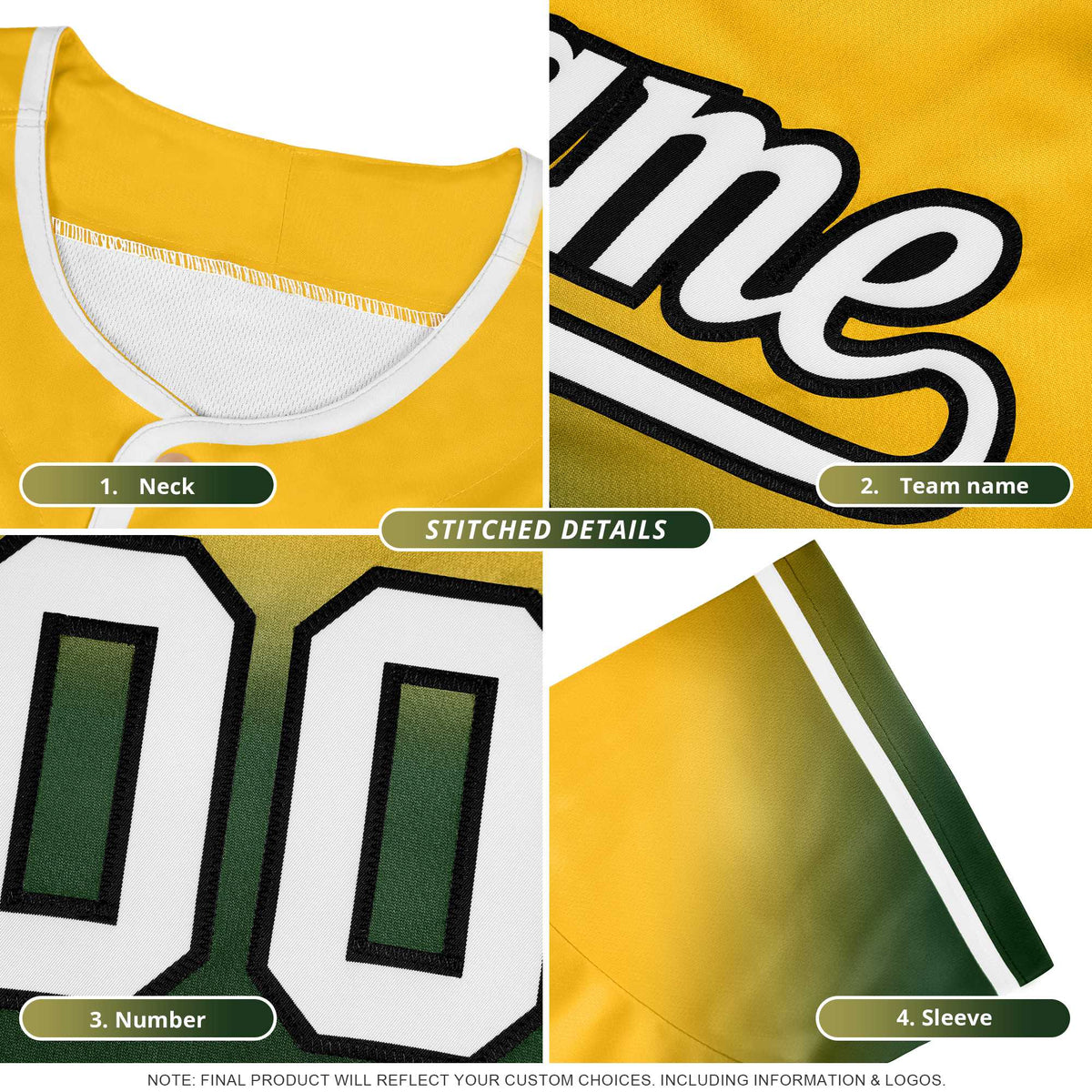 Custom Burgundy Yellow Gradient Fashion Authentic Baseball Jersey