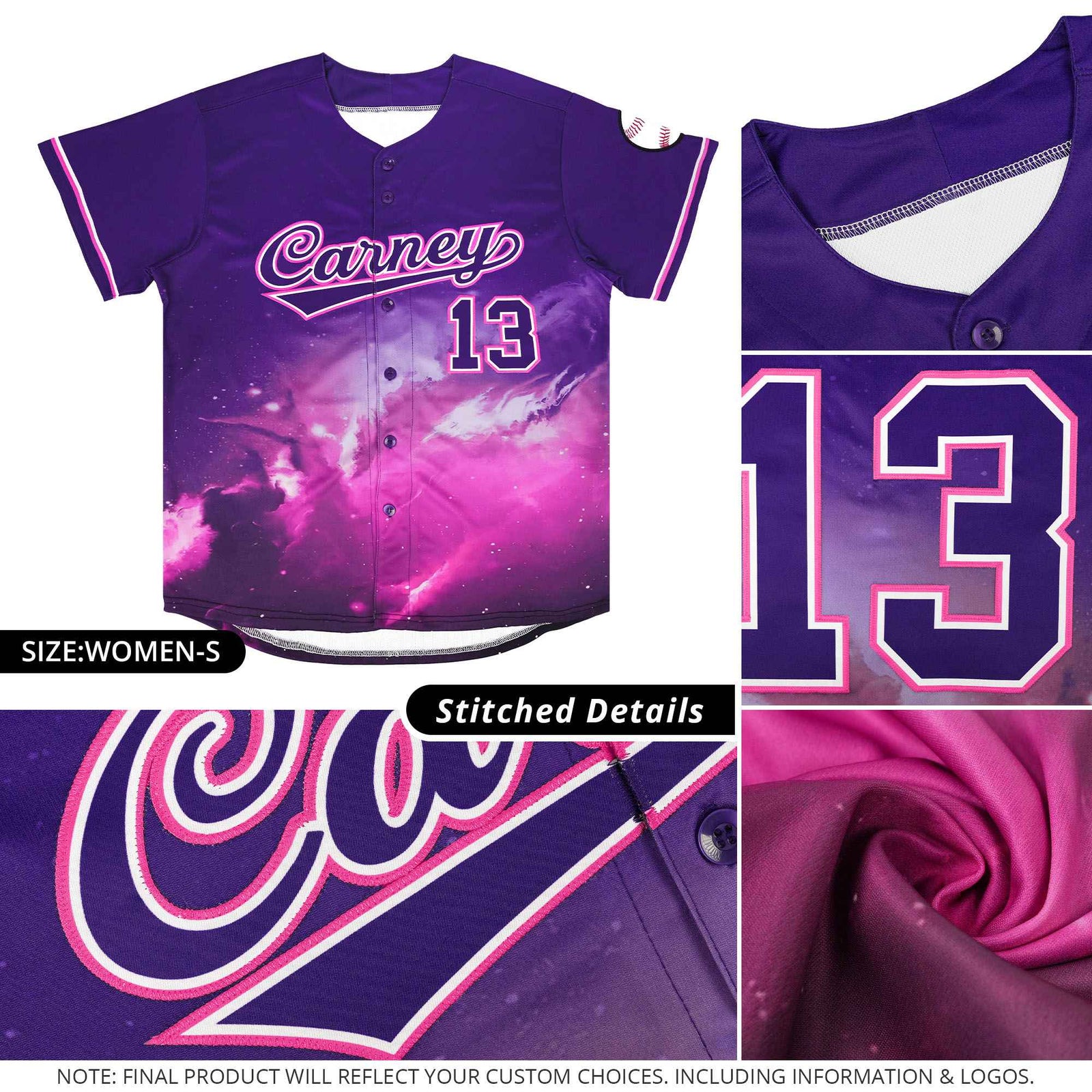 Custom Purple Personalized Starburst Pattern Authentic Baseball Jersey