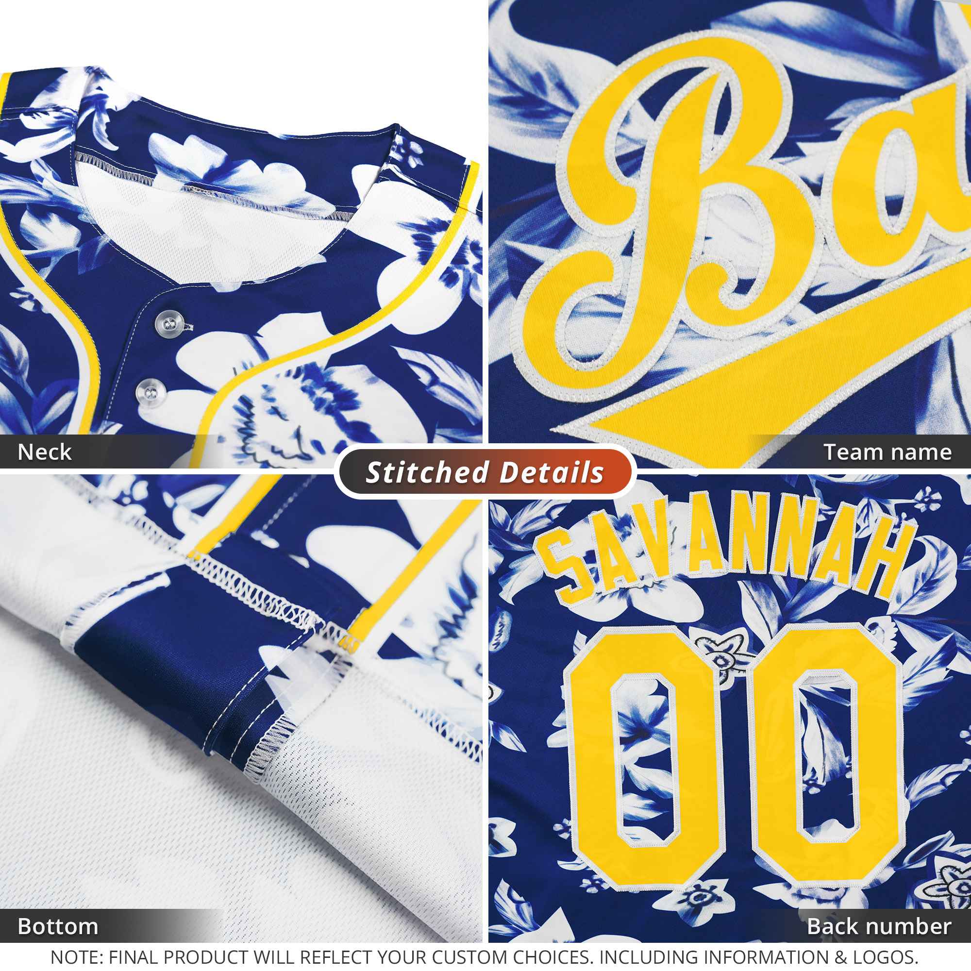 Custom White Purple-White Graffiti Pattern Authentic Flower Baseball Jersey