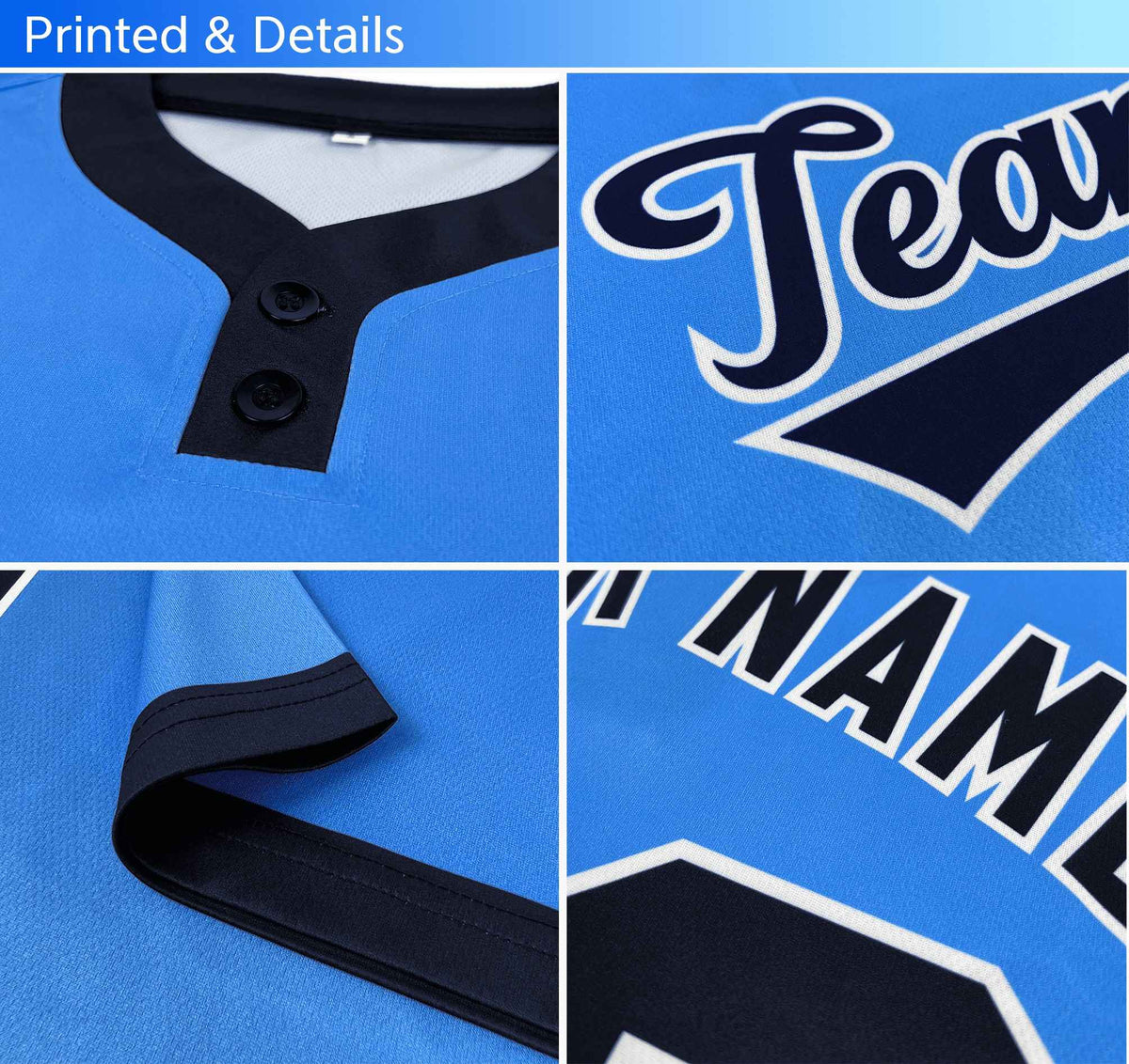 Custom Aqua White Stripe Fashion Authentic Two-Button Softball Jersey