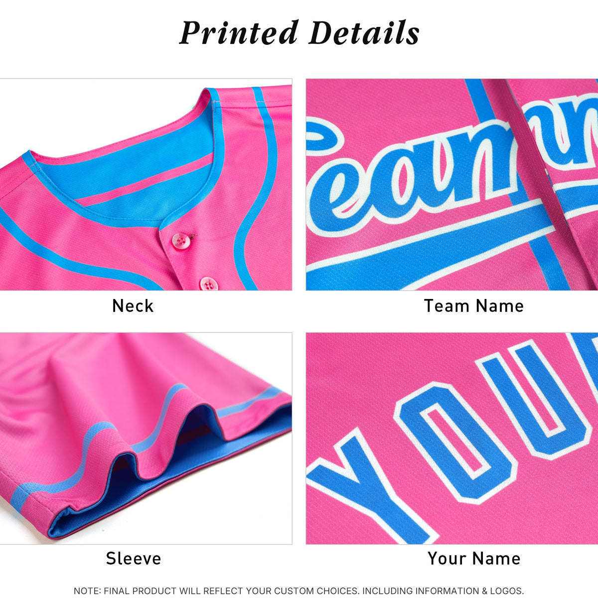 Custom Pink White Reversible Stripe Fashion Baseball Jersey| KXKSHOP