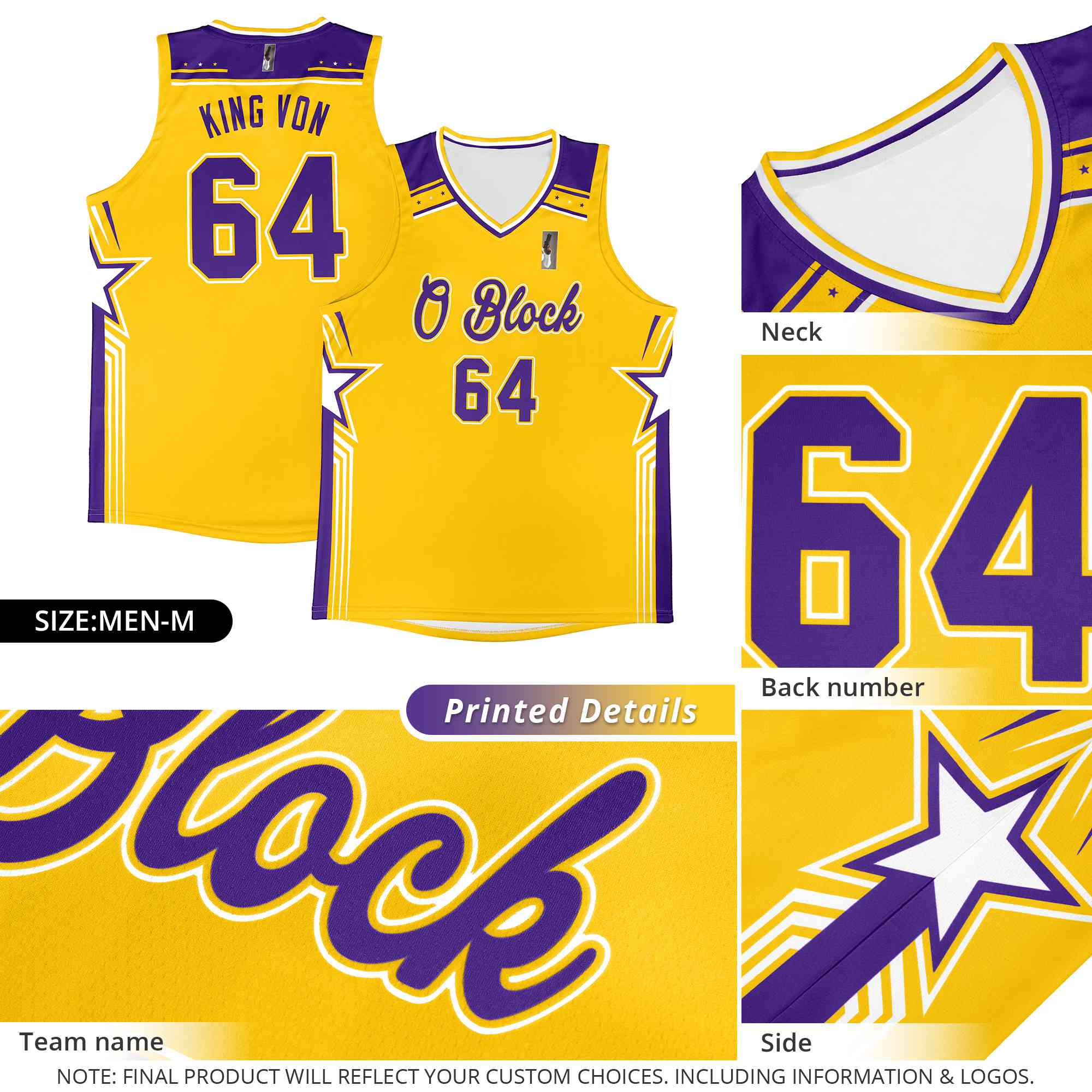 Custom Green Orange Star Graffiti Pattern Sports Uniform Basketball Jersey