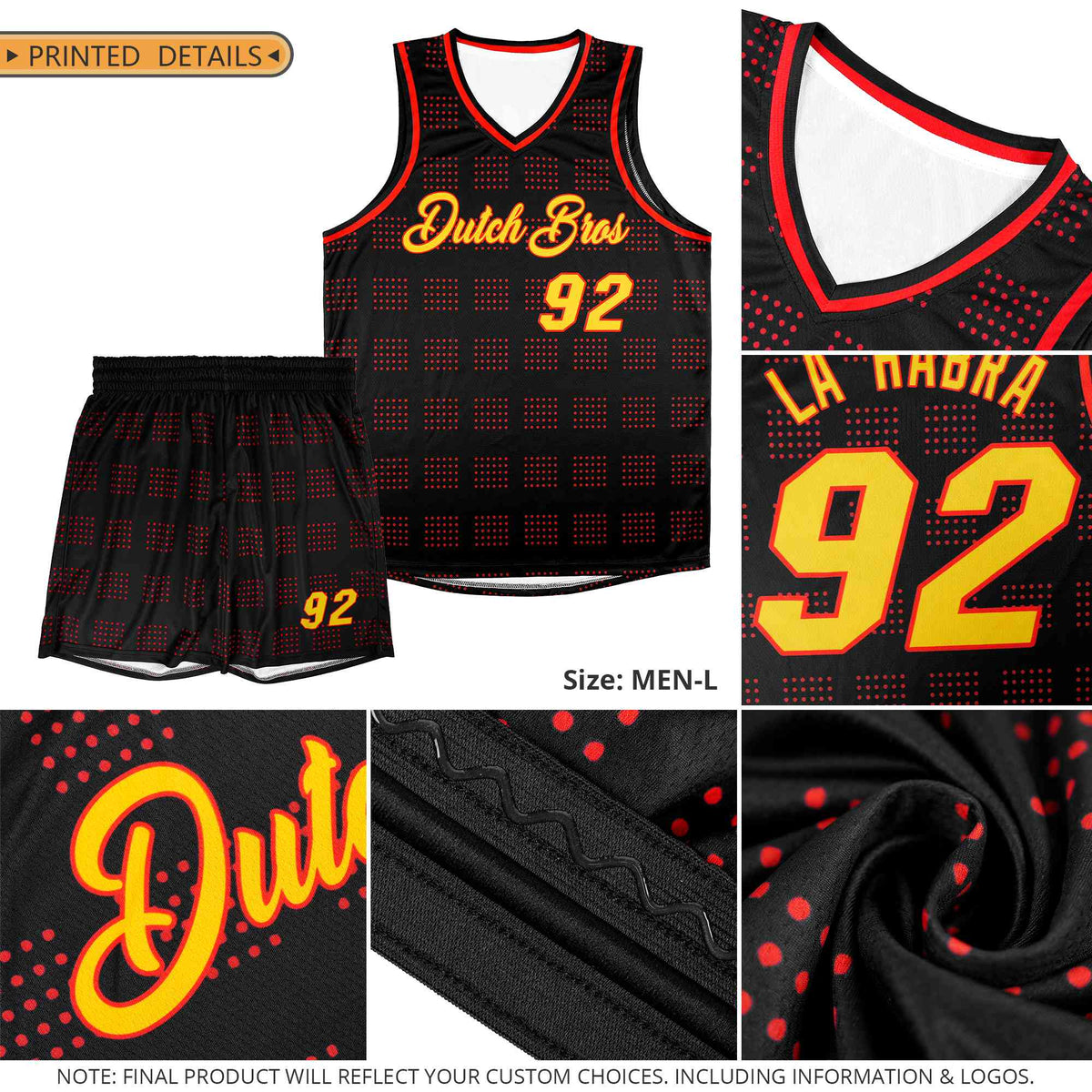 Custom Orange Navy Trailblazer Dot Pattern Sports Uniform Basketball Jersey