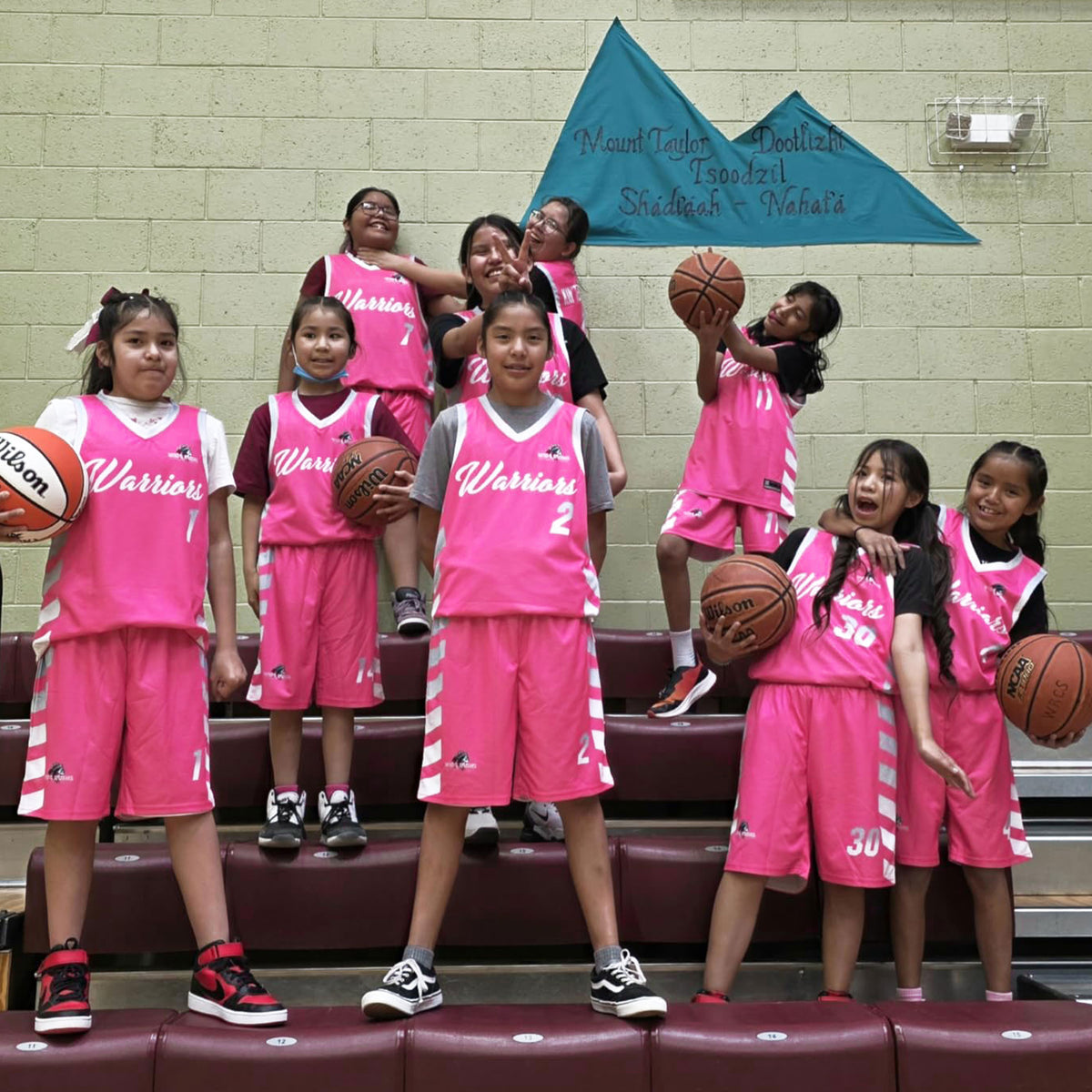 Custom White Pink Reversible Basketball Jersey Kits - Side Arrow Pink Gray Gradient