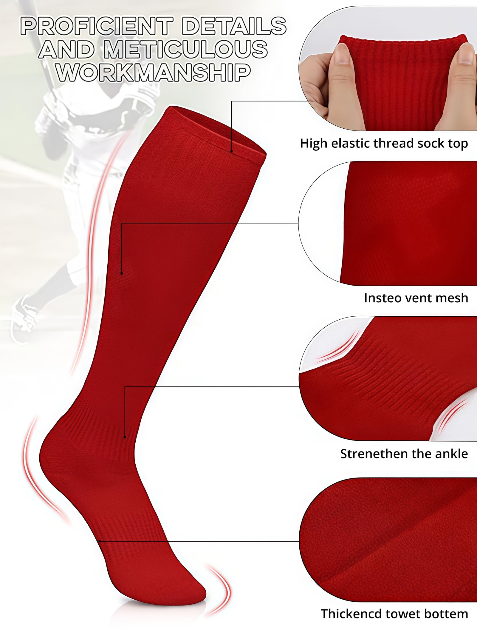 Classic Sports Multi-Sport Athletic Unisx Baseball Socks