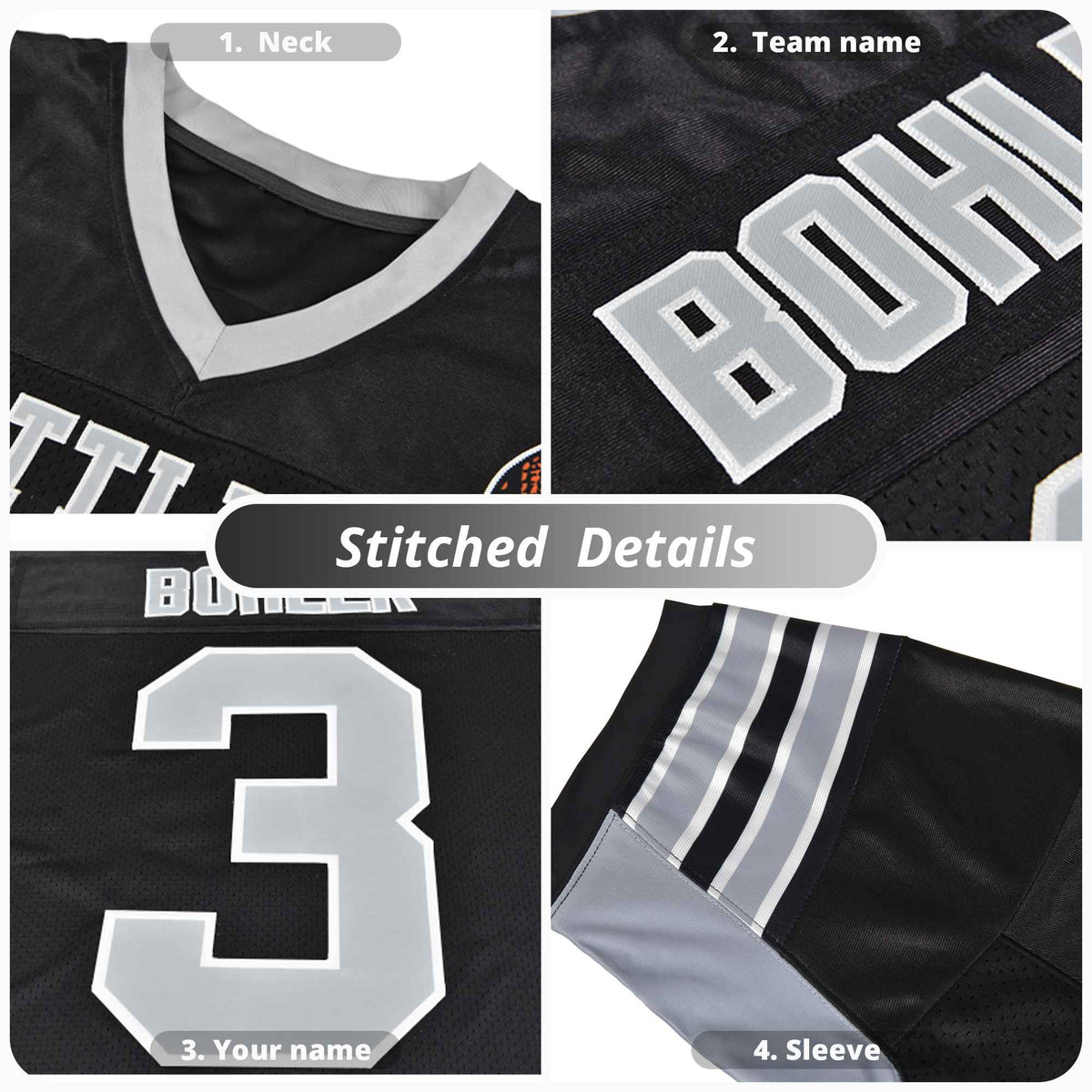 Custom Navy White Insert Color Design Mesh Authentic Football Jersey