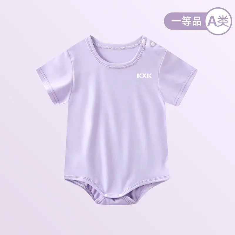 KXK Newborn Baby Short Sleeve Thin Bodysuit