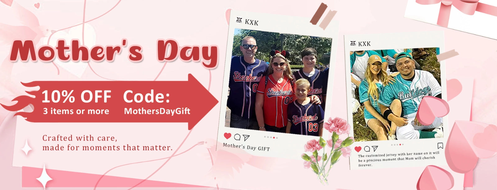 Customized sports jersey gift for Mother's Day