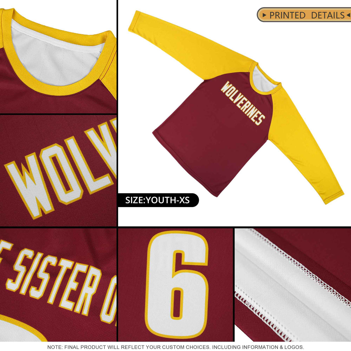 Custom Kelly Green White Crew Neck Split Design Long Sleeve Performance T-Shirt