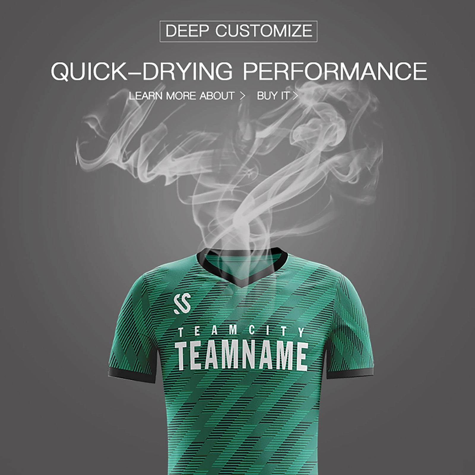 Custom Green Printing Outdoor Tracksuit Soccer Sets Jersey