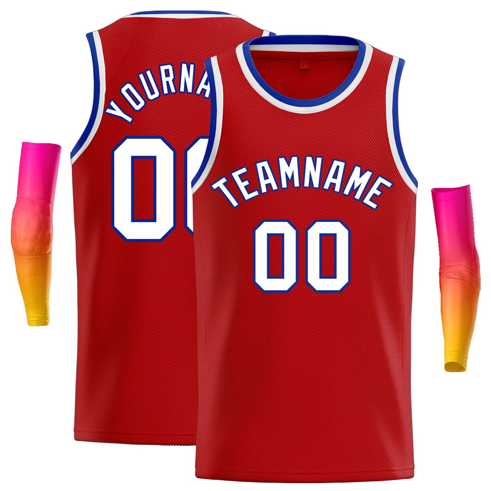 Custom Red White-Royal Classic Tops Casual Basketball Jersey