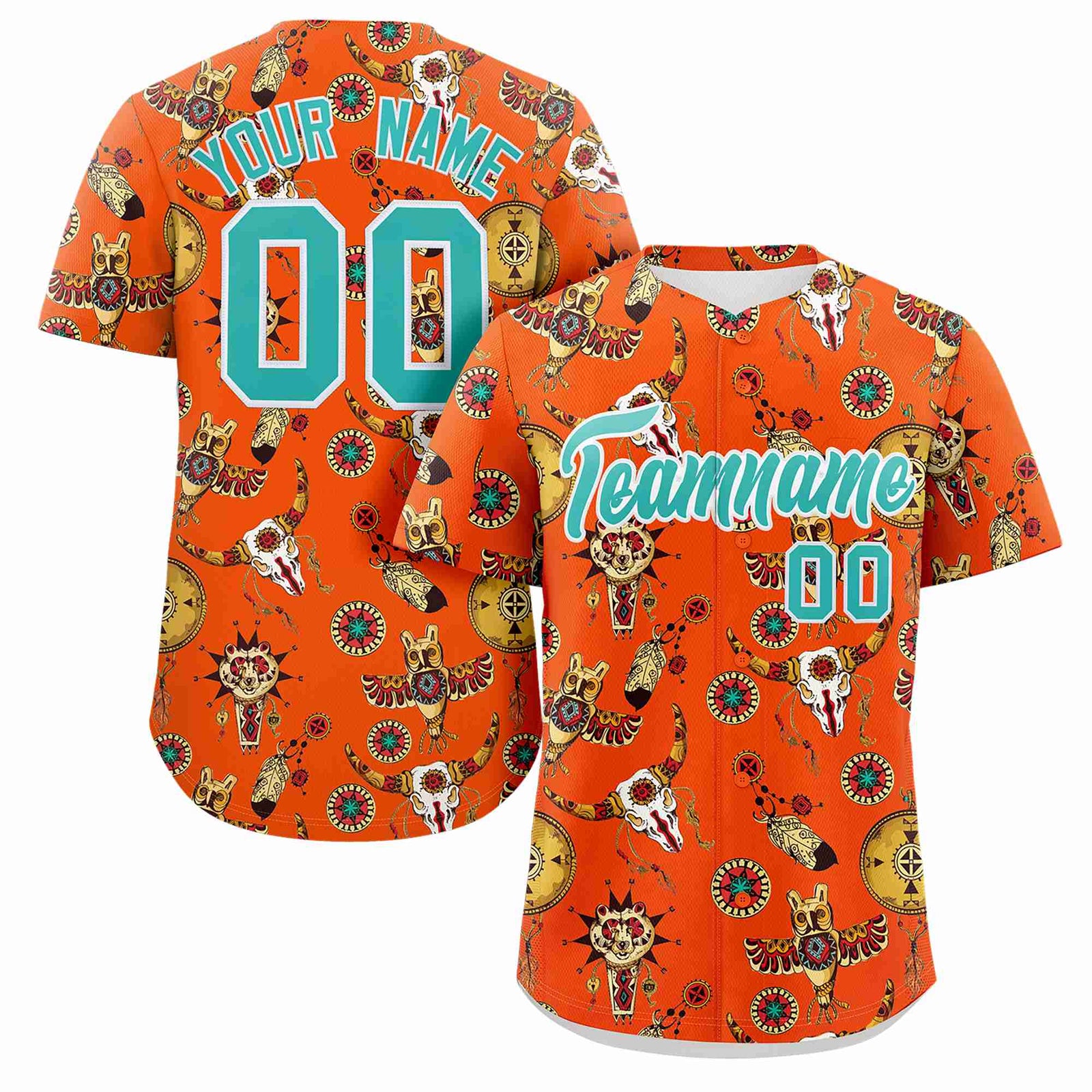 Custom Orange 3D Graffiti Pattern Personalized Design Authentic Baseball Jersey