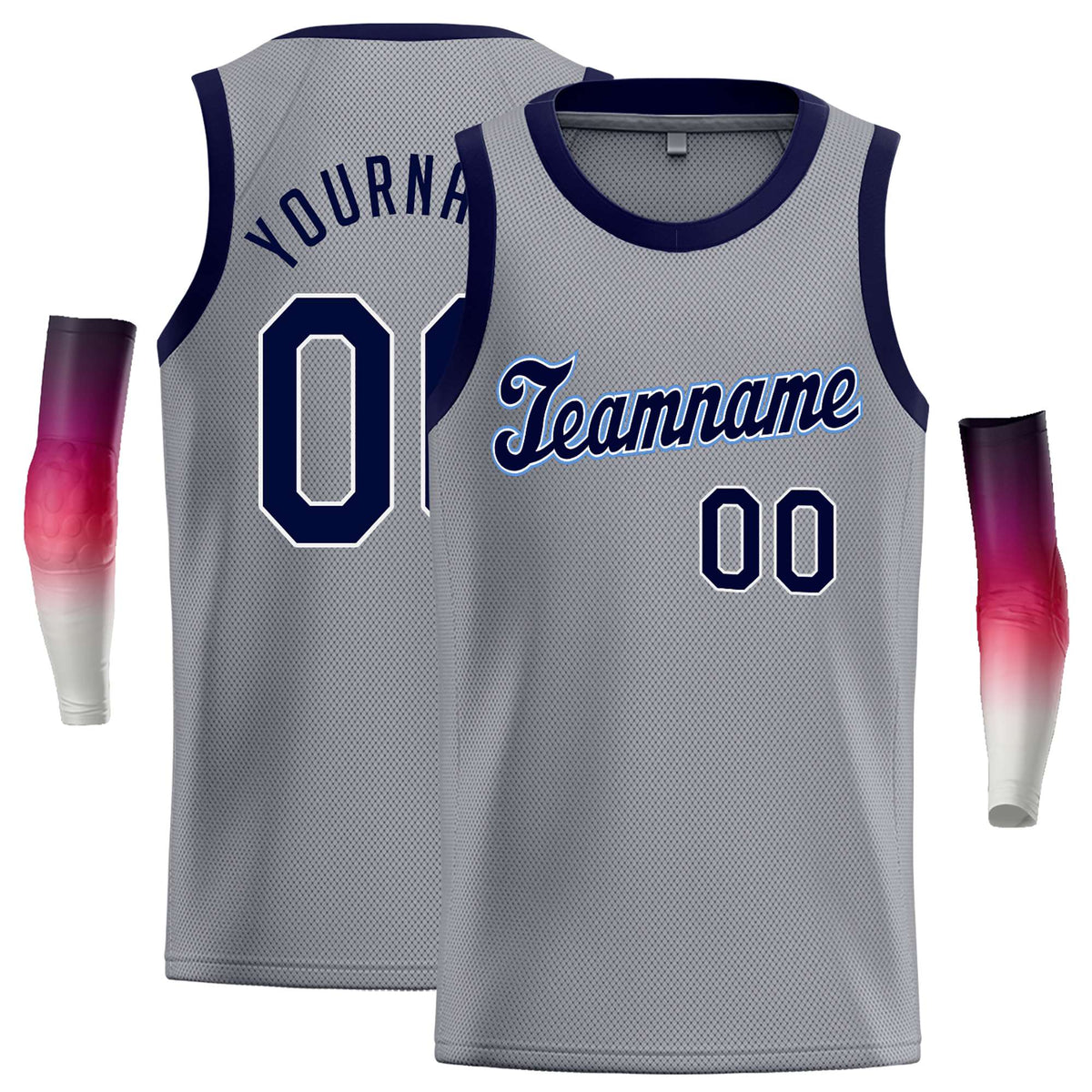 Custom Dark Gray Navy-White Classic Tops Casual Basketball Jersey