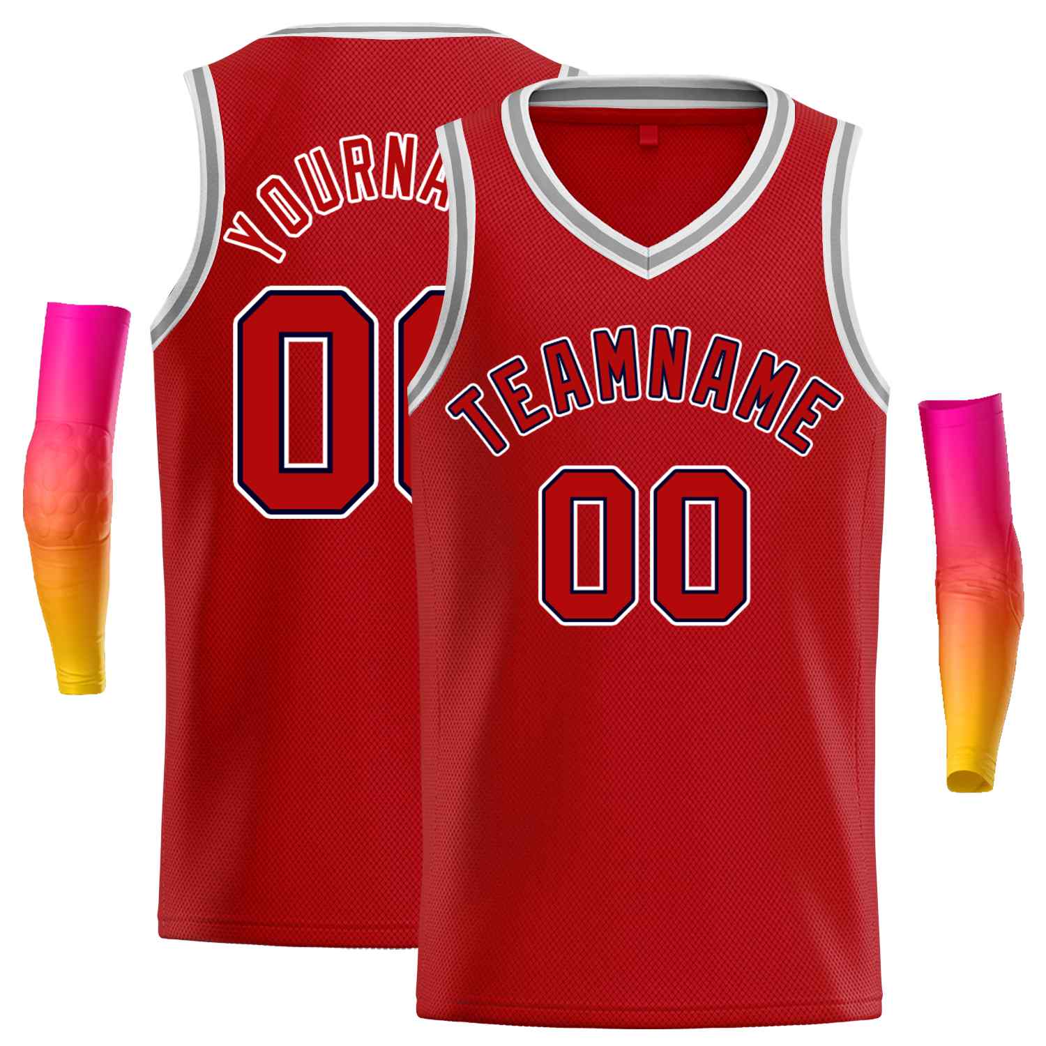 Custom Red Red-White Classic Tops Men Casual Basketball Jersey
