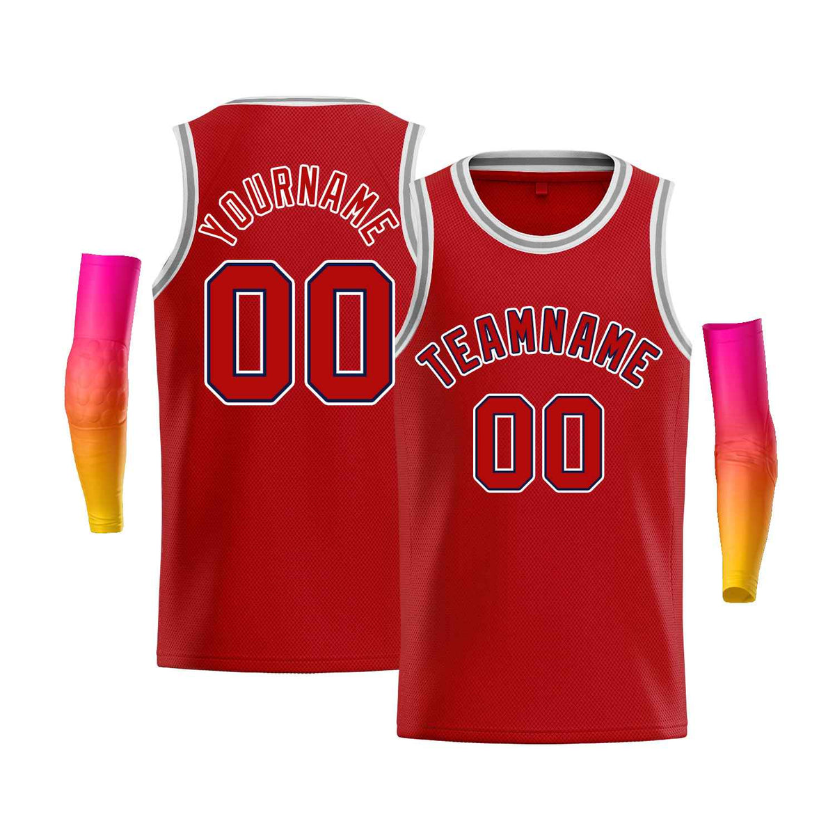 Custom Red White-Royal Classic Tops Men Casual Bull Basketball Jersey