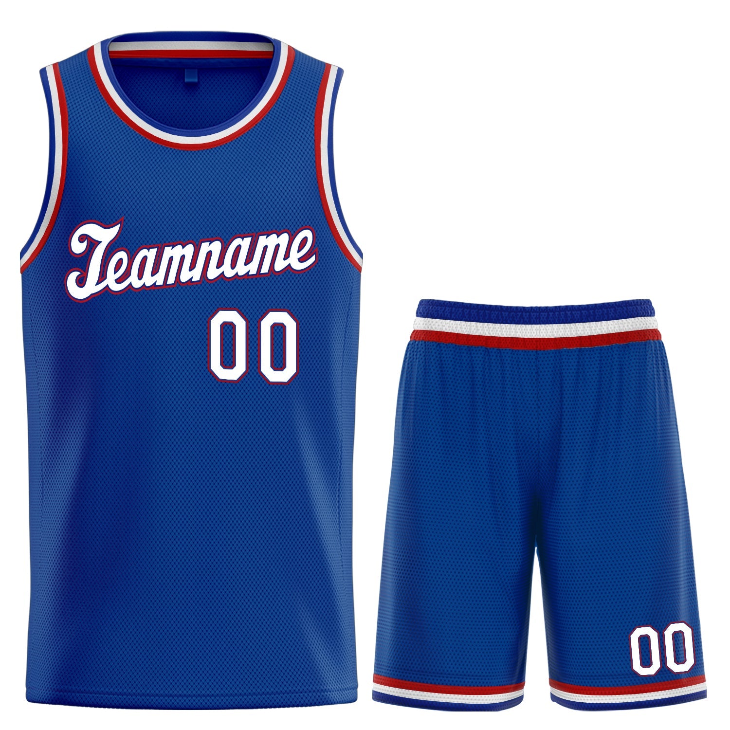 Custom Royal Red White-Black Classic Sets Basketball Jersey