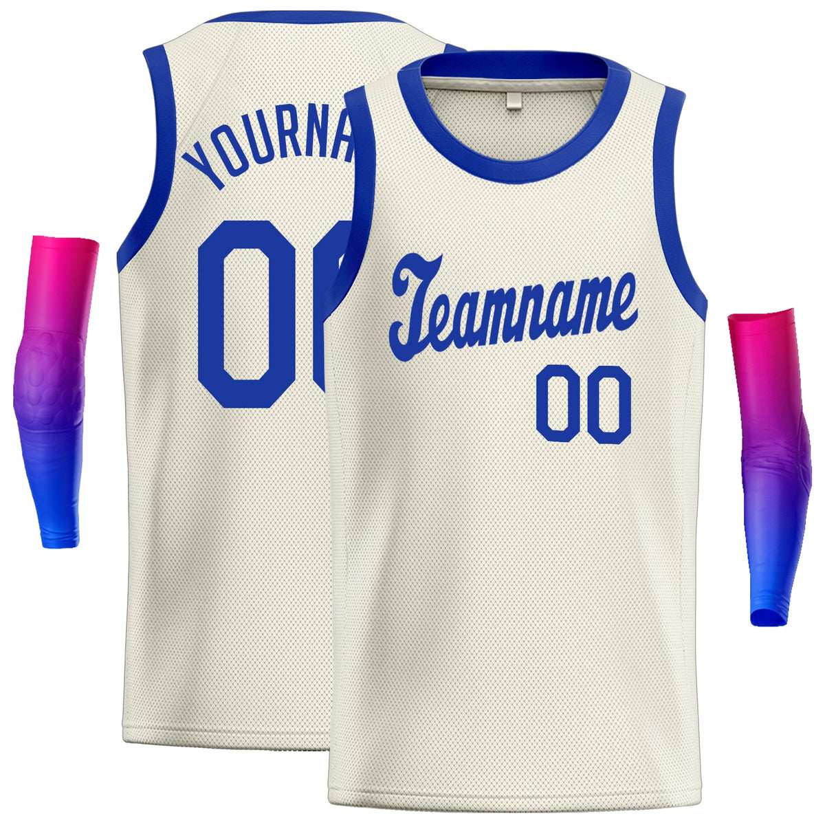 Custom Cream Royal Classic Tops Fashion Sportwear Basketball Jersey