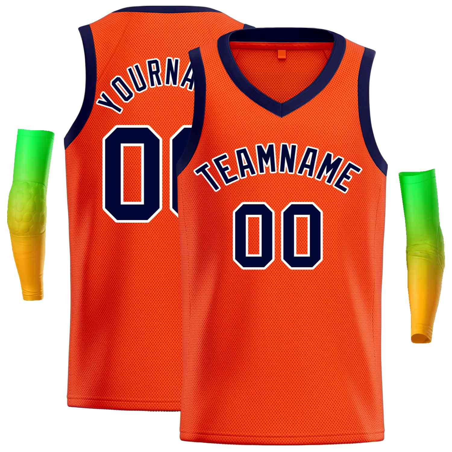 Custom Orange Navv-White Classic Tops Men Casual Basketball Jersey