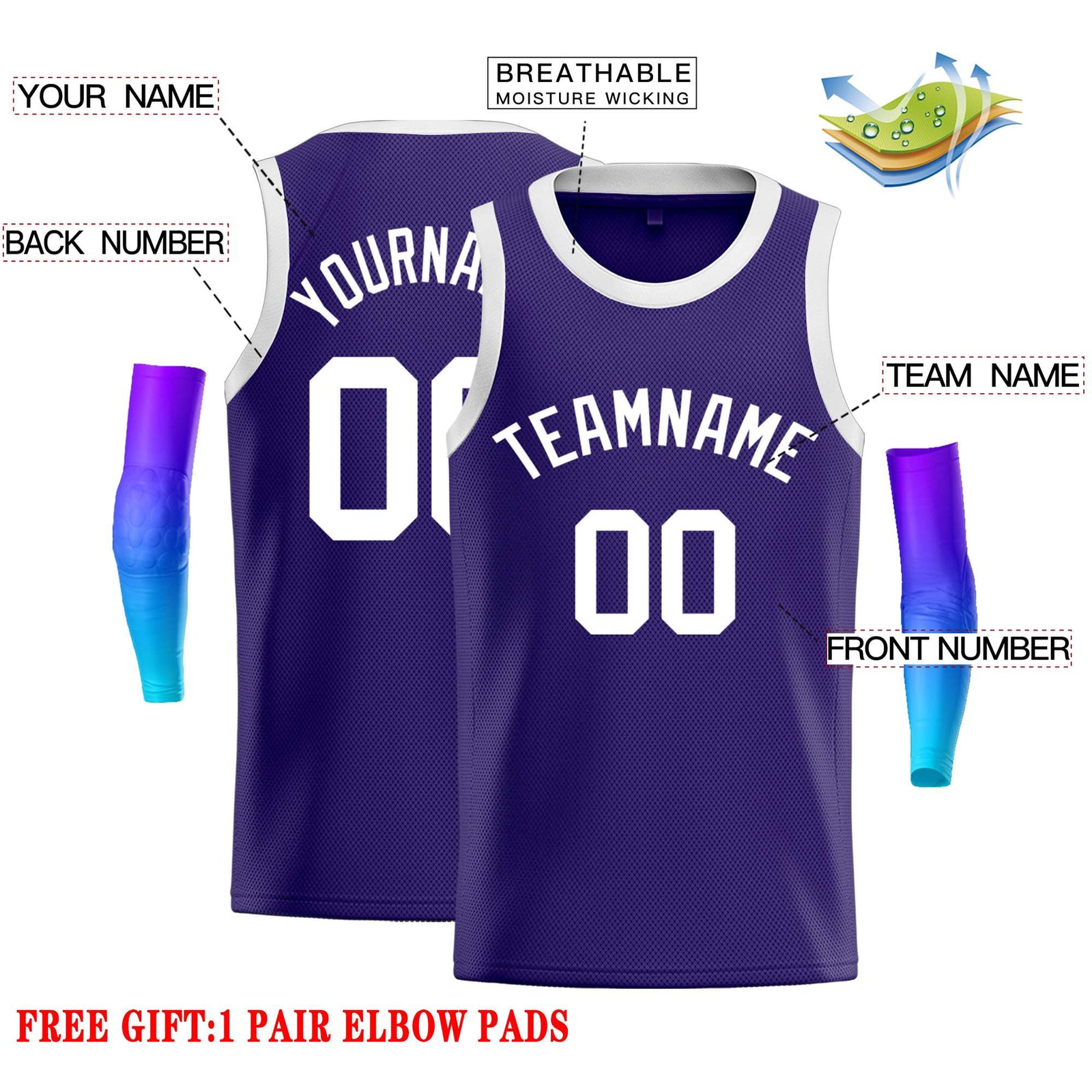 Custom Purple White Classic Tops Casual Basketball Jersey