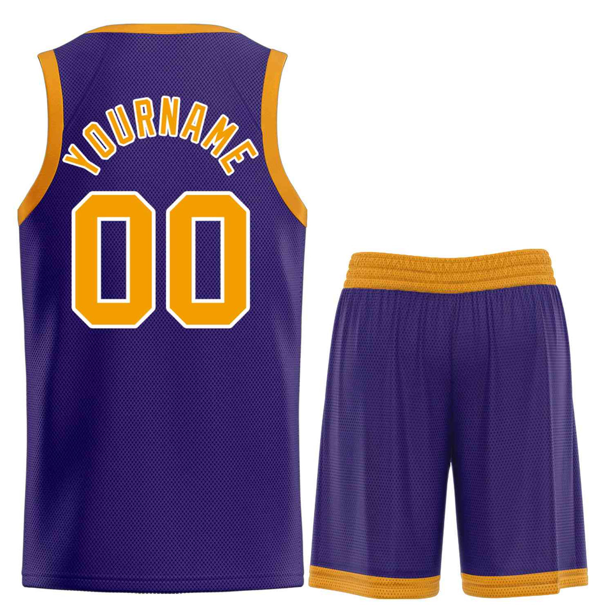 Custom Purple Yellow-White Bull Classic Sets Curved Basketball Jersey