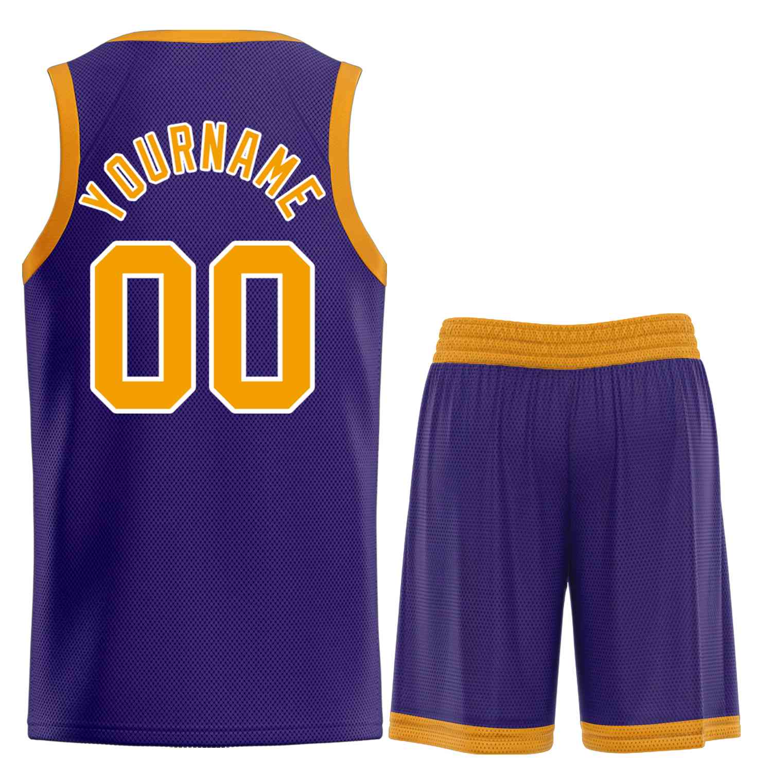 Custom Purple Yellow-White Bull Classic Sets Curved Basketball Jersey