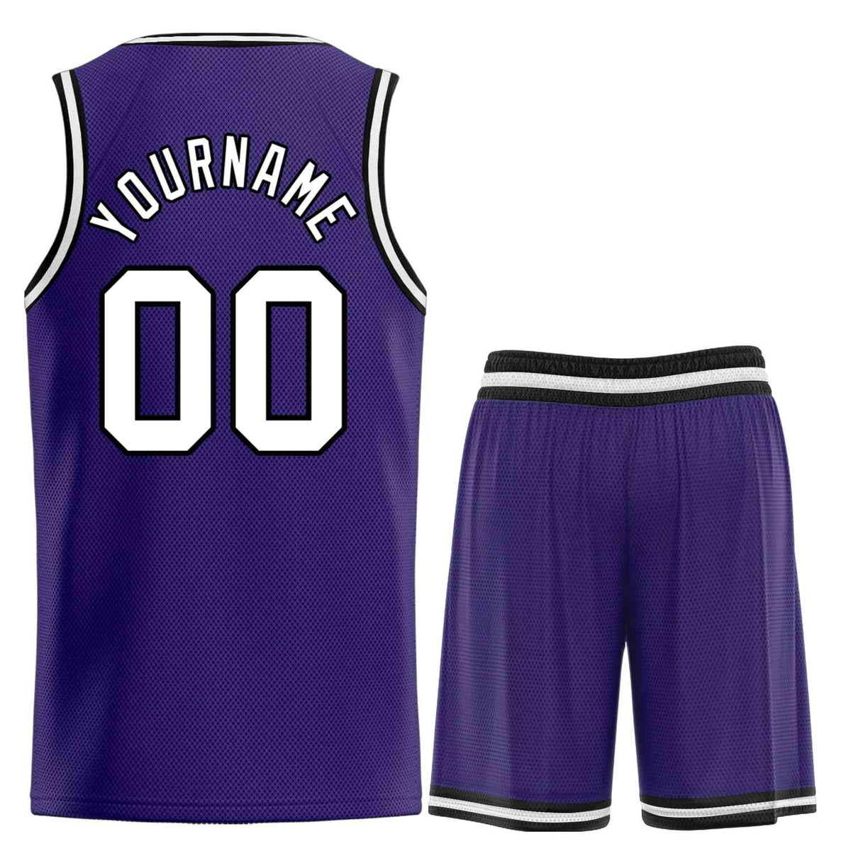 Custom Purple White-Black Bull Classic Sets Curved Basketball Jersey