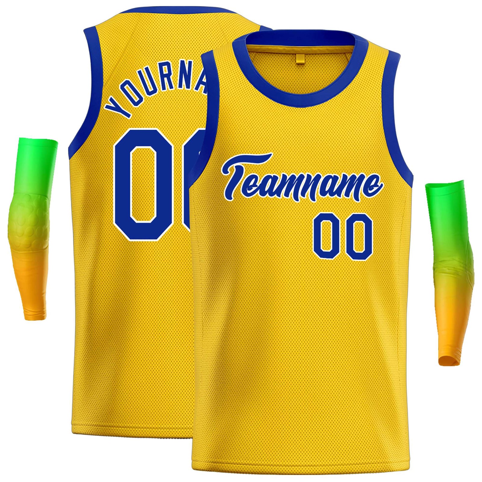 Custom Yellow Royal-White Classic Tops Casual Basketball Jersey