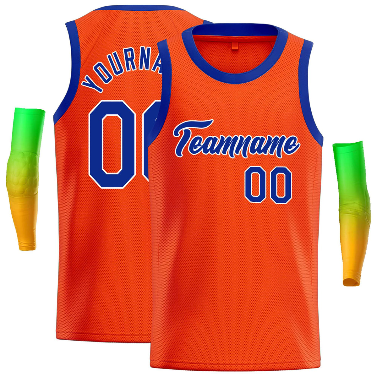 Custom Orange Royal-White Classic Tops Casual Basketball Jersey