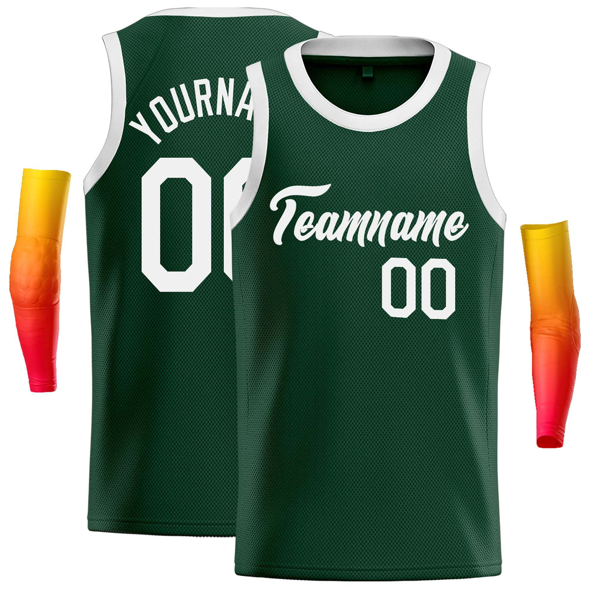 Custom Green White Classic Tops Casual Basketball Jersey