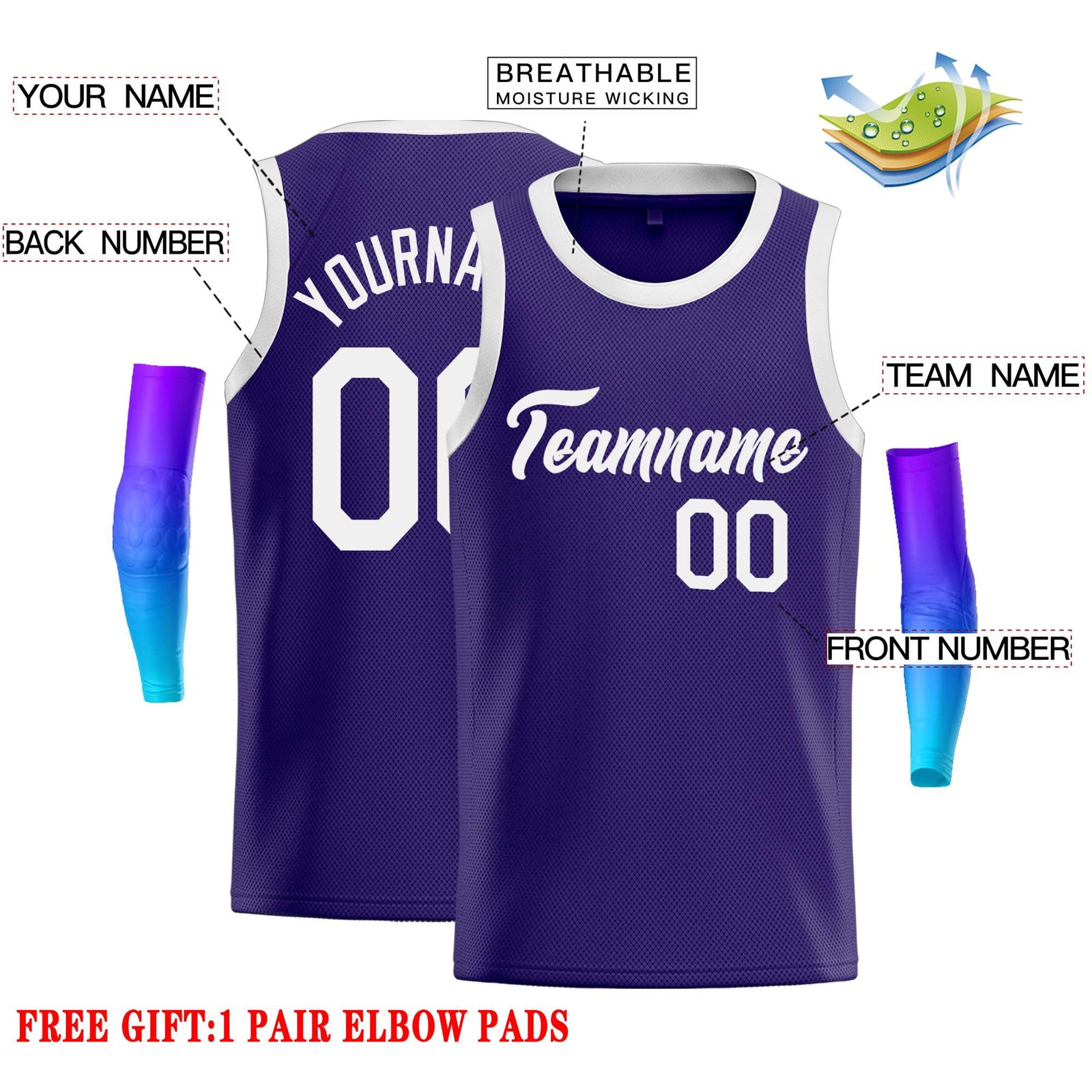 Custom Purple White Classic Tops Casual Basketball Jersey
