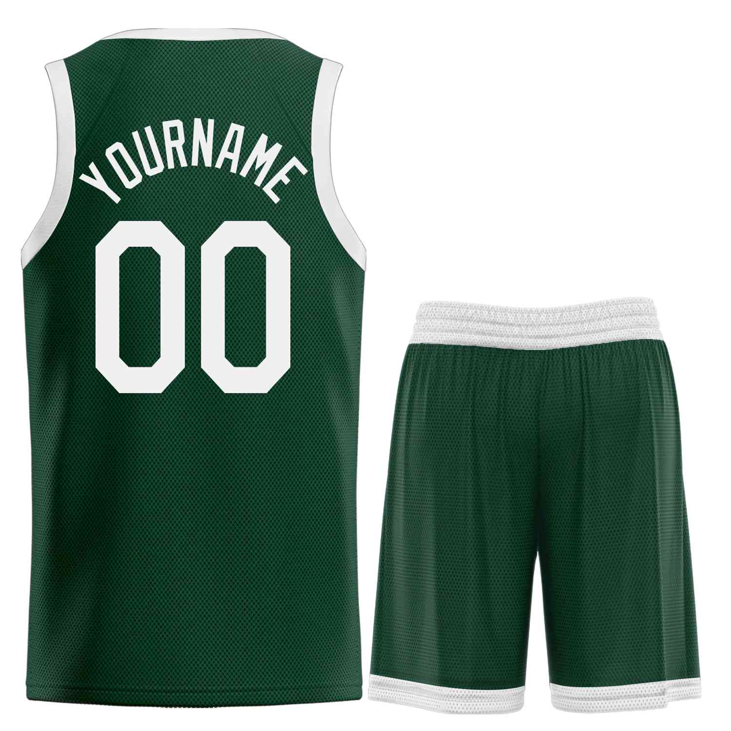 Custom Hunter Green White Heal Sports Uniform Classic Sets Basketball Jersey
