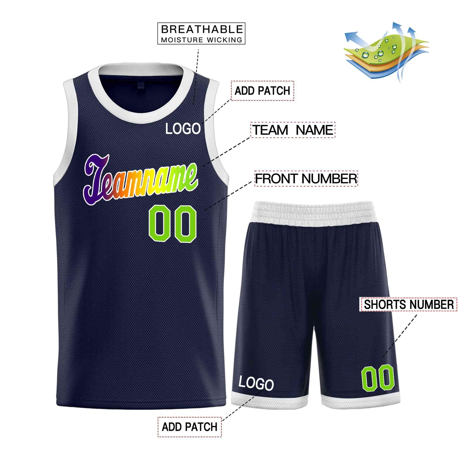 Custom Navy Purple-White Classic Sets Sports Uniform Basketball Jersey