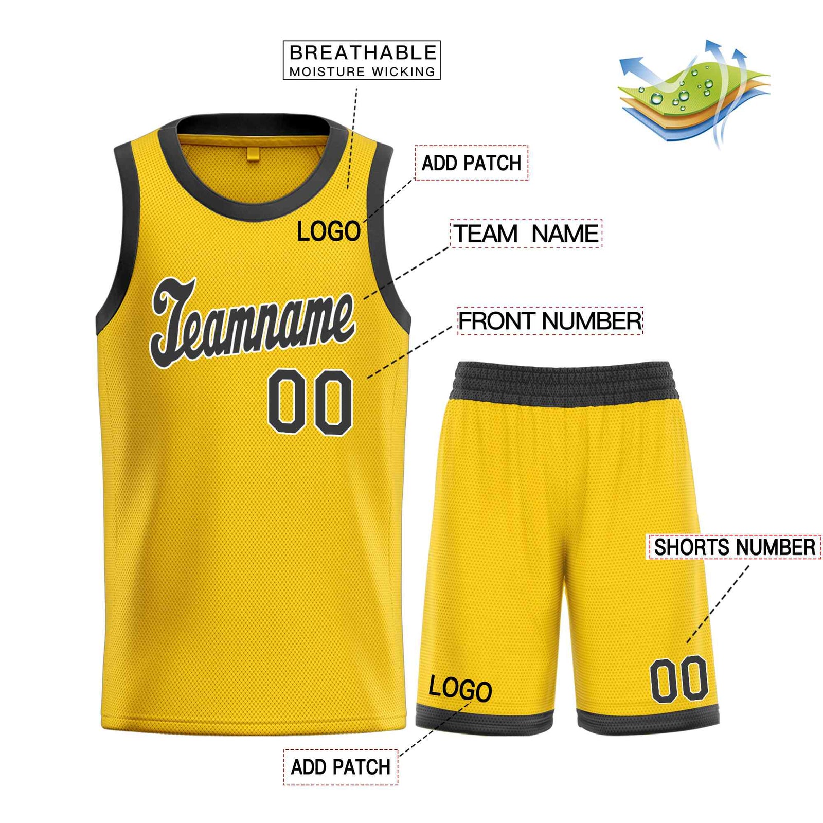 Custom Yellow Brown-White Classic Sets Sports Uniform Basketball Jersey