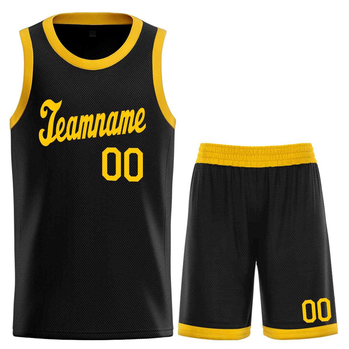 Custom Black Yellow Classic Sets Sports Uniform Basketball Jersey
