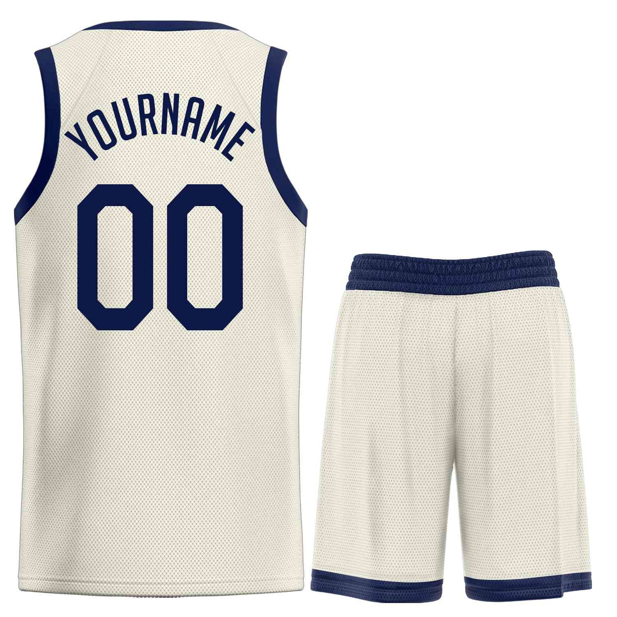 Custom Cream Navy Classic Sets Sports Uniform Basketball Jersey