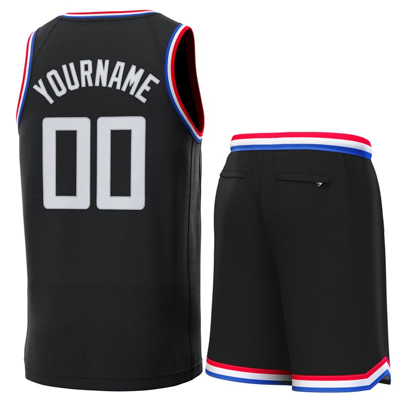 Custom Black Red-Royal Classic Sets Basketball Jersey
