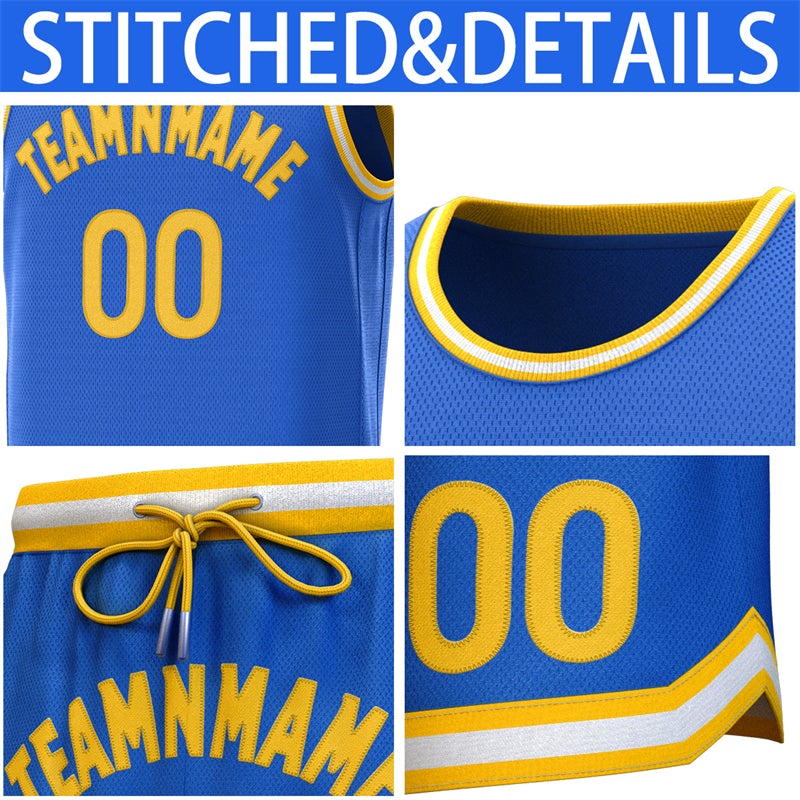 Custom Royal Yellow-Yellow Classic Sets Basketball Jersey