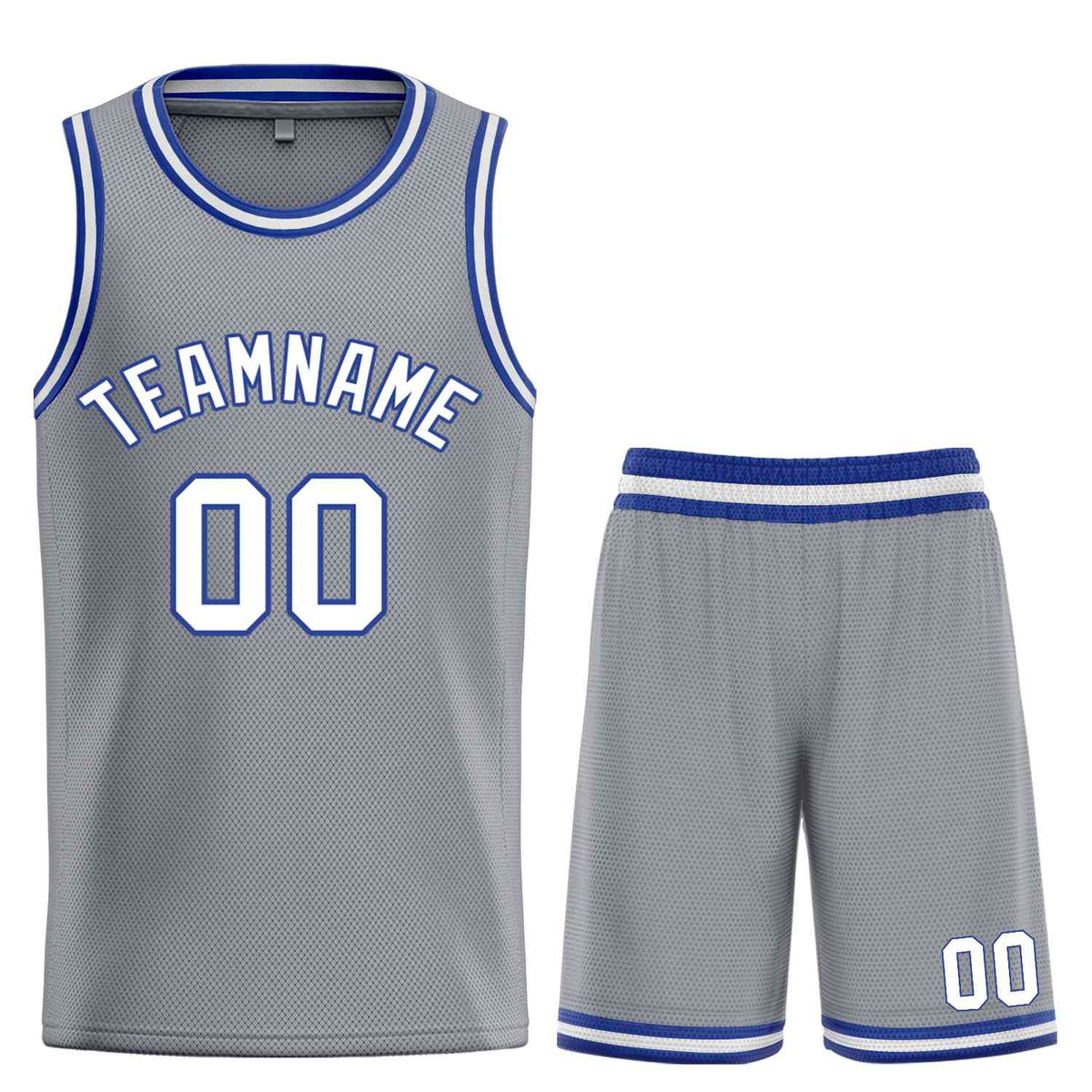 Custom Dark Gray White-Royal Classic Sets Bull Basketball Jersey