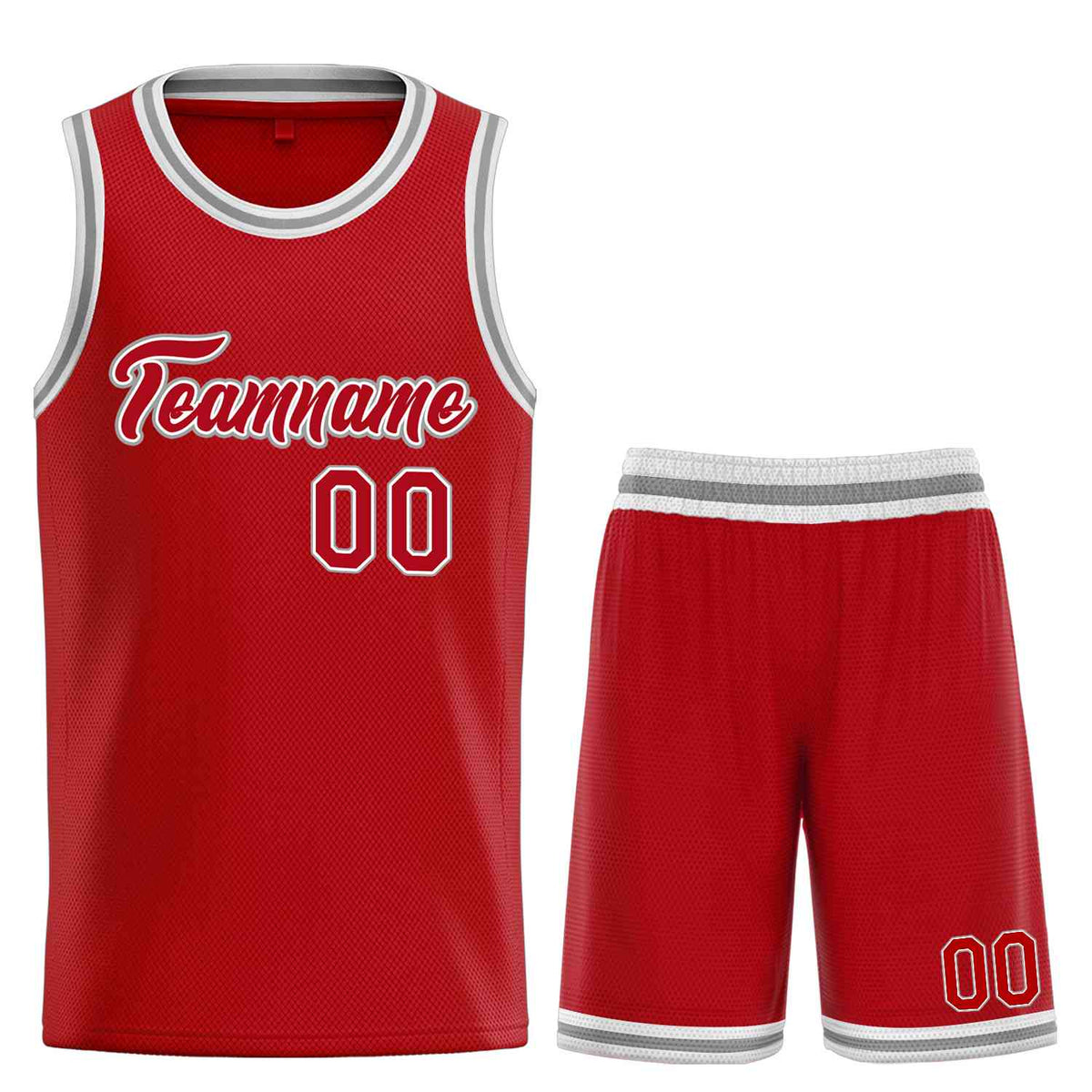 Custom Red White Heal Sports Uniform Classic Sets Basketball Jersey