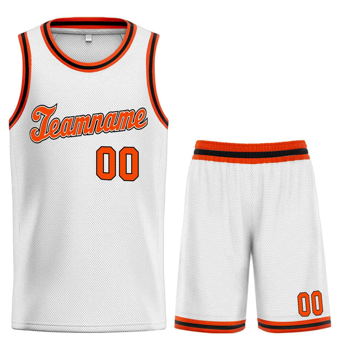 Custom White Orange-Black Classic Sets Sports Uniform Basketball Jersey